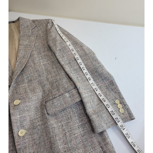 Imperial Haggar Sport Coat Suit Men's Size 42 Gray Blue 2-Button Tweed Formal - Picture 5 of 16